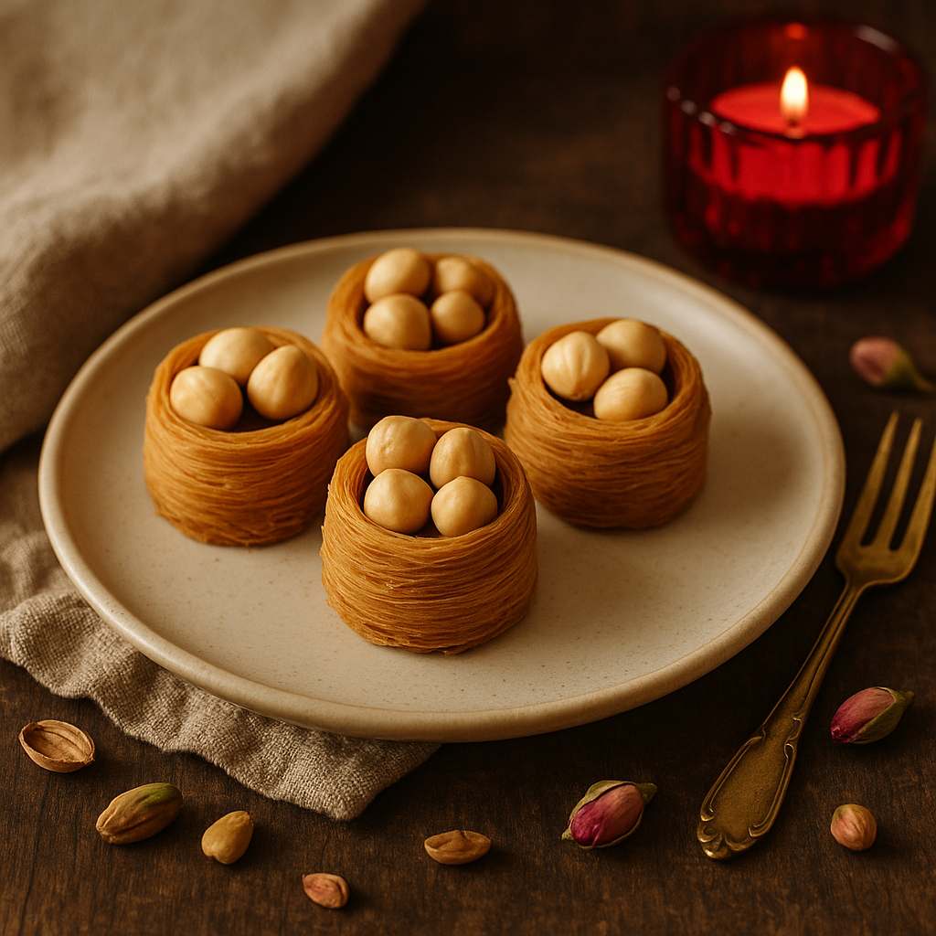 Hazelnut Kunafa Nests